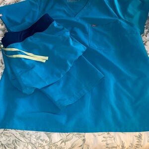 Figs Teal Blue scrub set